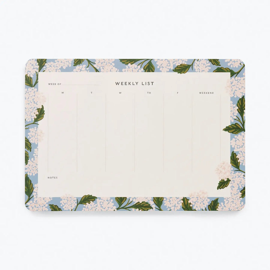 Hydrangea Weekly Desk Pad